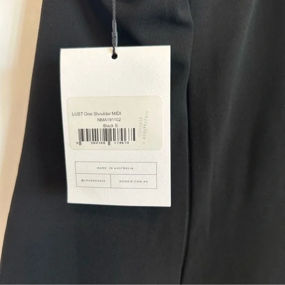 NWT NOOKIE designer LUST one shoulder black cocktail dress size S - Picture 3 of 7